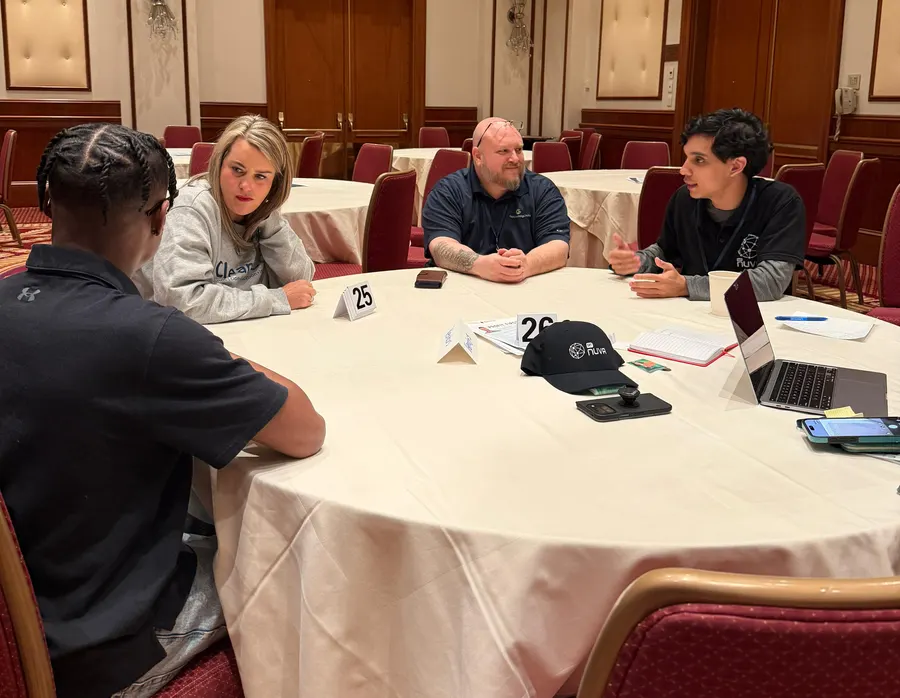 GetNuva talking with cleaning business owners at CleanCon
