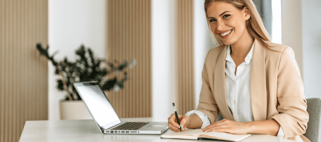 A remote professional at a laptop